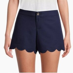 Lilly Pulitzer The Buttercup Scalloped Hem True Navy Blue Shorts Size 00